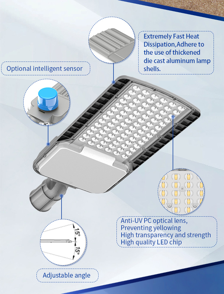 KDC Wholesale Die Casting Solar Powered Led Street Light Split