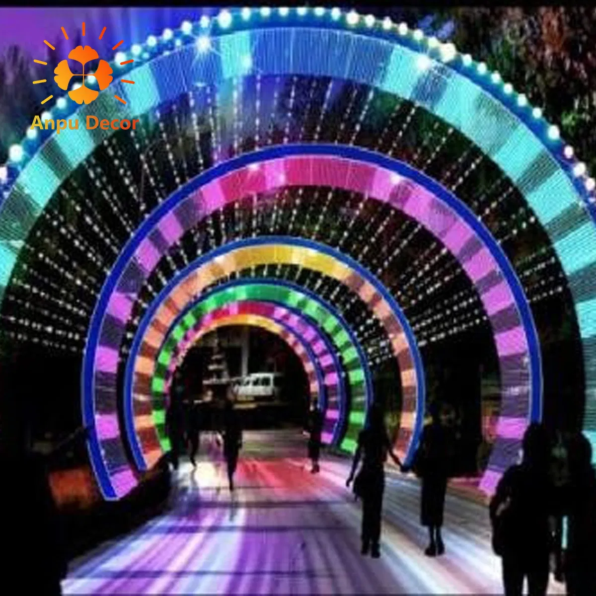 Outdoor 3D Light Tunnel Caterpillar Christmas Light Driveway for Commercial Winter Garden Light Show