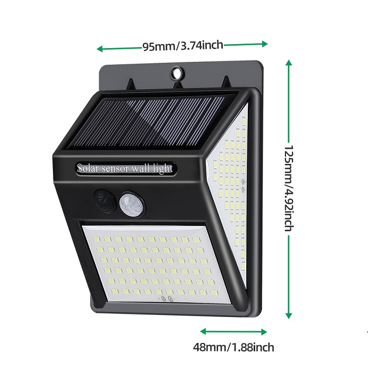 Outdoor Wall Pack Light Waterproof 6W Solar Garden Lamp LED Security Night Lights With PIR Motion Sensor