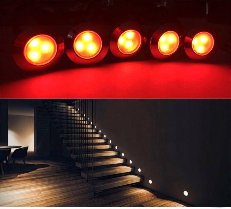 12V 0.25W Outdoor Deck Step LED Underground Lighting for Square Landscapes IP68 Aluminum Lamp Body