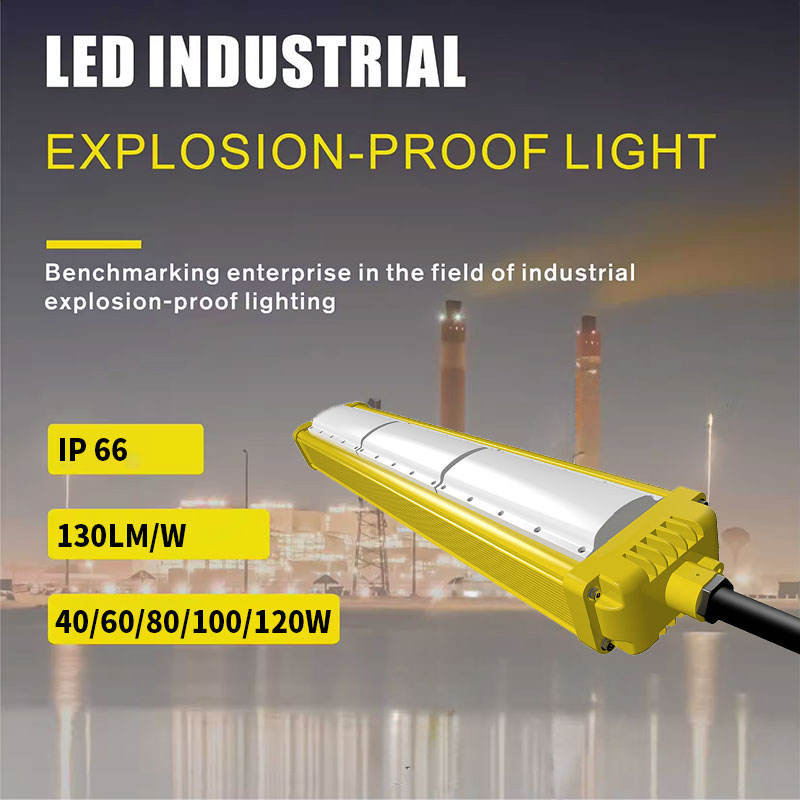 ATEX Explosion Proof Light IP66 Linear Tube Light Emergency LED 40W 80W Hazardous Area Oil and Gas Filed Lighting Zone 1 Zone 2