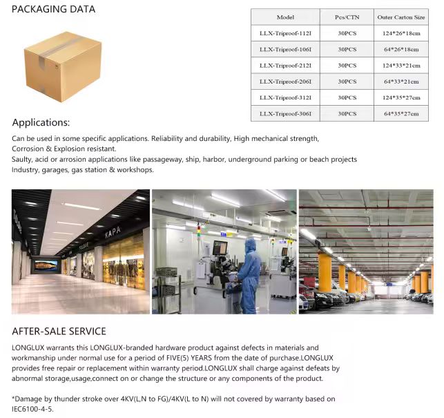 LED Tri-proof Light Workshop LED Light Led Garage Light For Workshop Lighting
