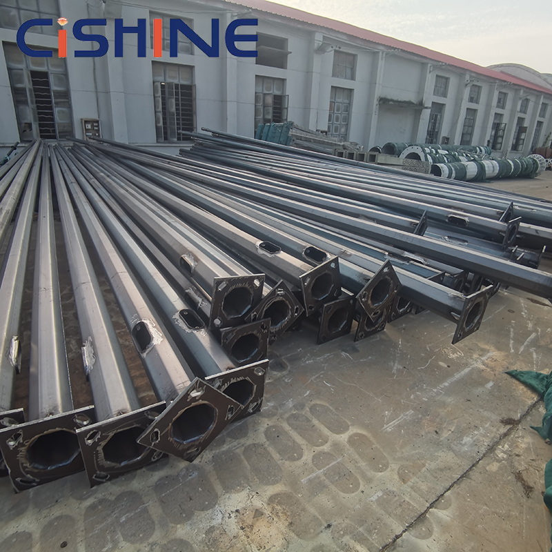 15ft 20ft 25ft 30ft 35ft 40ft 6M 8M 9M Octagonal Conical Conical Solar Steel Street Light Lamp Poles Galvanized Post For Highway
