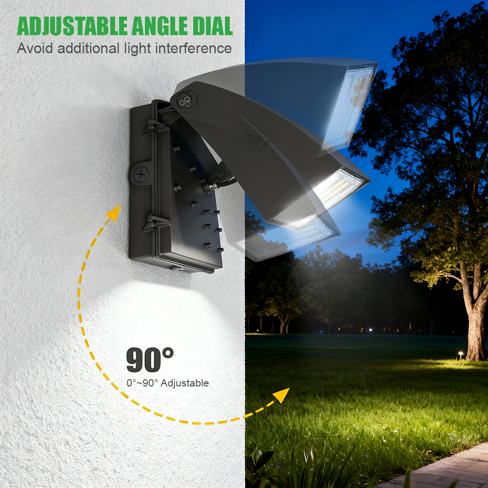 5 Year Warranty Adjustable Wall Pack IP65 20W 30W 40W AC120-347V Motion Sensor LED Wall Pack Light for Outdoor