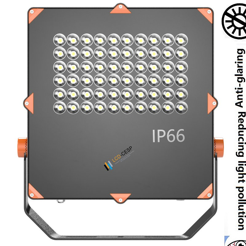 Narrow Beam Angle ADC12 Aluminum Alloy LED Floodlight 100W-800W IP67 IP68 Ik08 120-160lm/W 100-277VAC or 24VDC for Outdoor Garden, Factory, and Wall Lighting