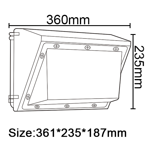 Factory Direct Sales Exterior Wall Light 40W 60W 100W 120W American IP65 Waterproof Dusk-to-dawn Wall Pack Light