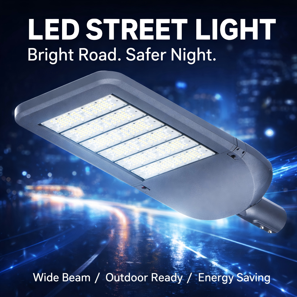 All-in-One Integrated Smart LED Street Light IP65 Rated 5-Year Warranty Multi-Color Temperature (4100K/5000K/6000K)