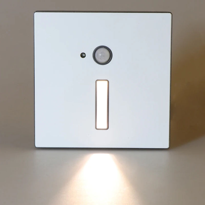 GONSU Automatic Led Stair Lighting Indoor Motion Sensor Step Wall Light Small Square Home Stairs Light