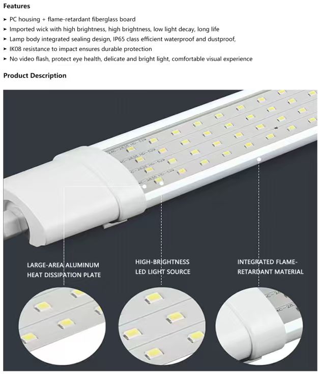 LED Tri-proof Light Workshop LED Light Led Garage Light For Workshop Lighting