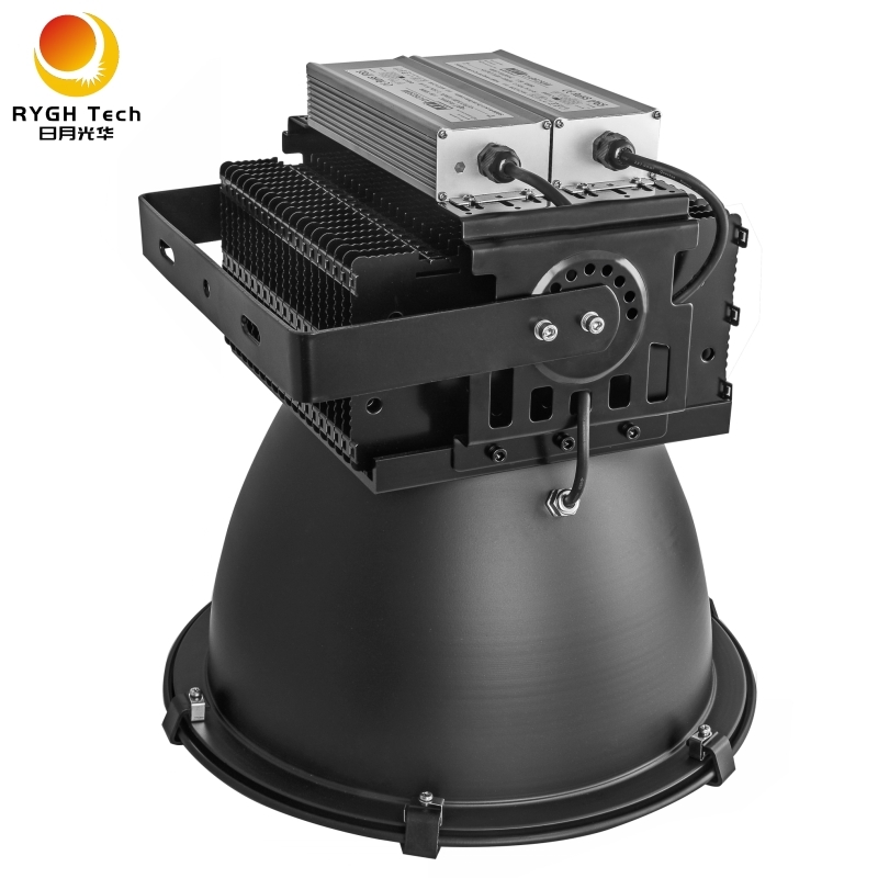 High Power 220V 110V Aluminum 500W LED High Low Bay Light with Tempered Glass