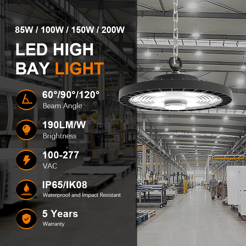 High Quality CE Waterproof for Workplace120w Shop 150w ufo 100watt Dimmable Led Low High Bay Light