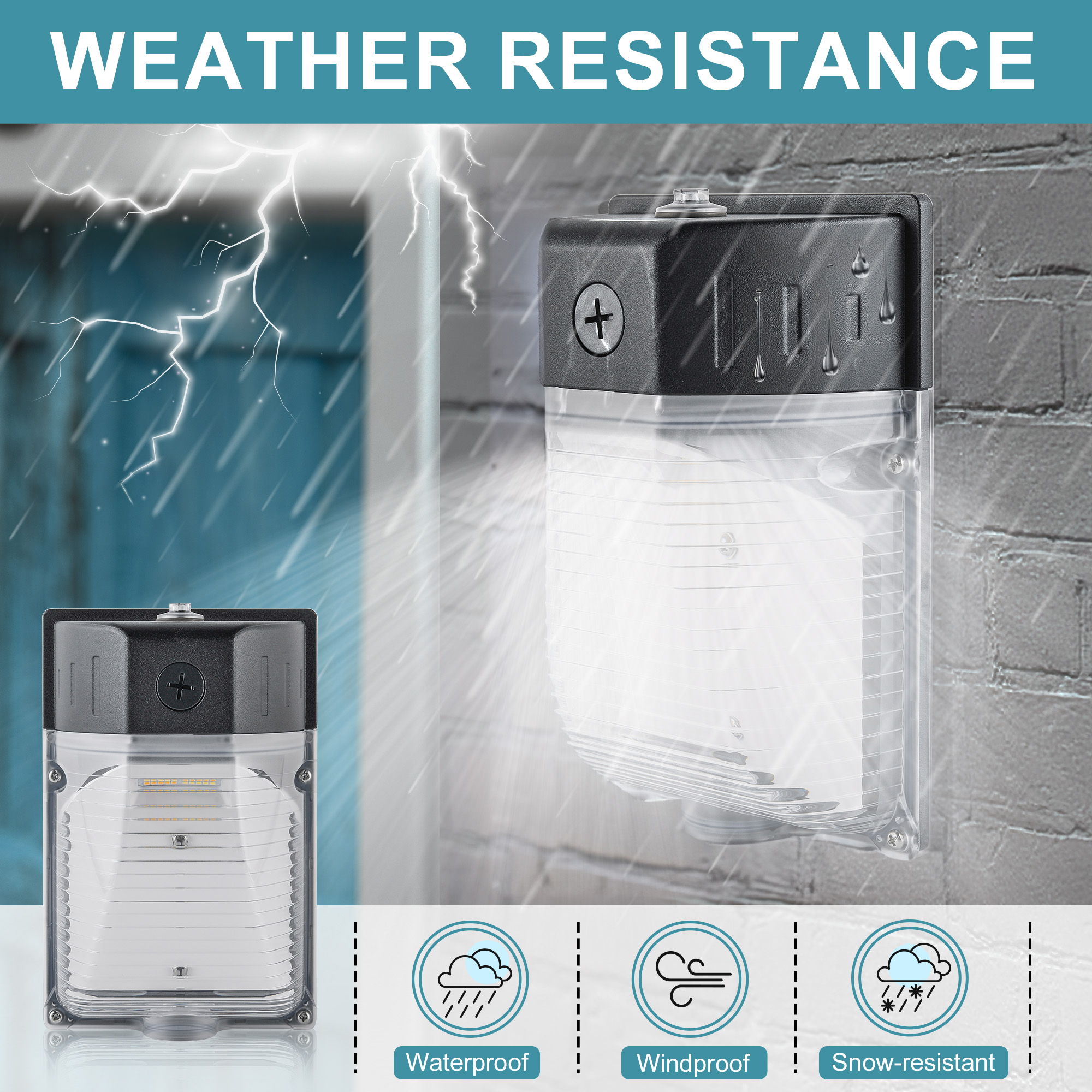 ETL Listed Mini IP65 Waterproof AC100-277V 3CCT and 4wattage Selectable with Dusk to Dawn Photocell LED Wall Pack Light