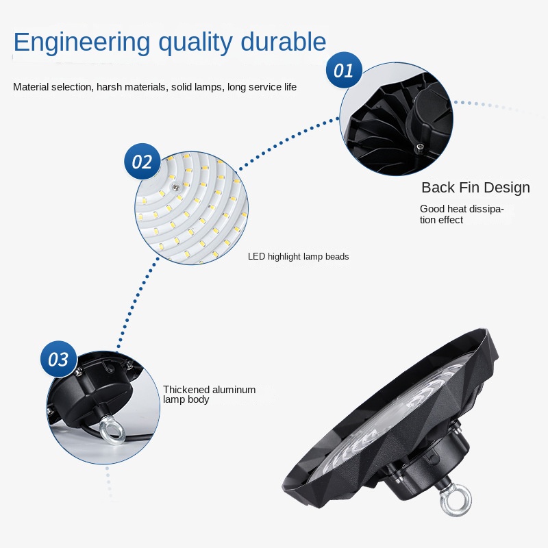Super Bright for LED High Bay Lights IP65 5000K for Mining Factory Industrial Swimming Pool Workshop Chandelier Excellent Heat