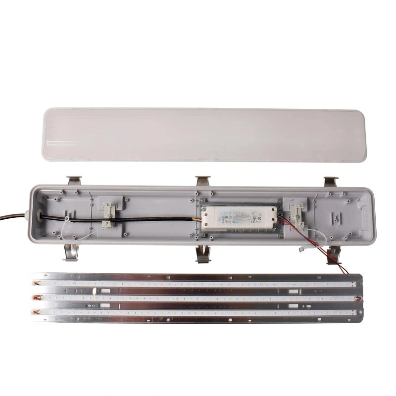 Warehouse Batten Tri Proof Light Anti Glare Solid Ip66 Waterproof Slats Led Linear Tri-proof Light Lamp Fixture for Corridor