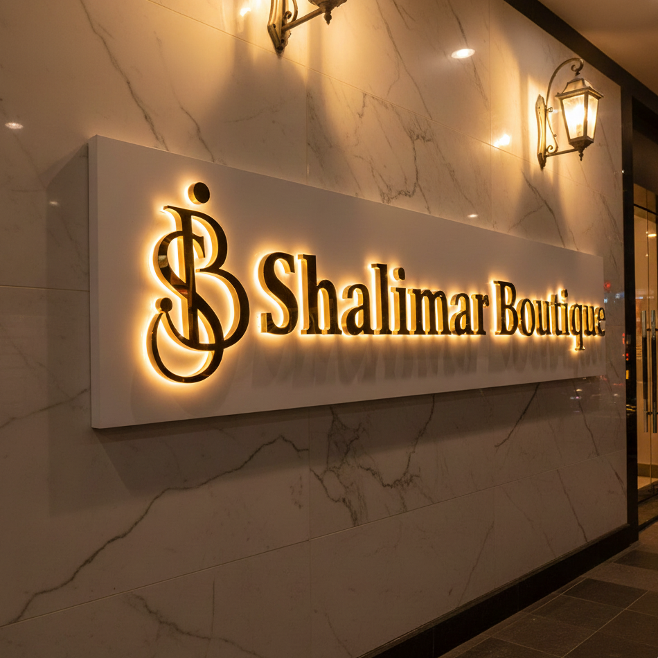 Custom Logo Board Outdoor Store LED Light Acrylic Steel Channel Business Outdoor 3D Backlit Sign