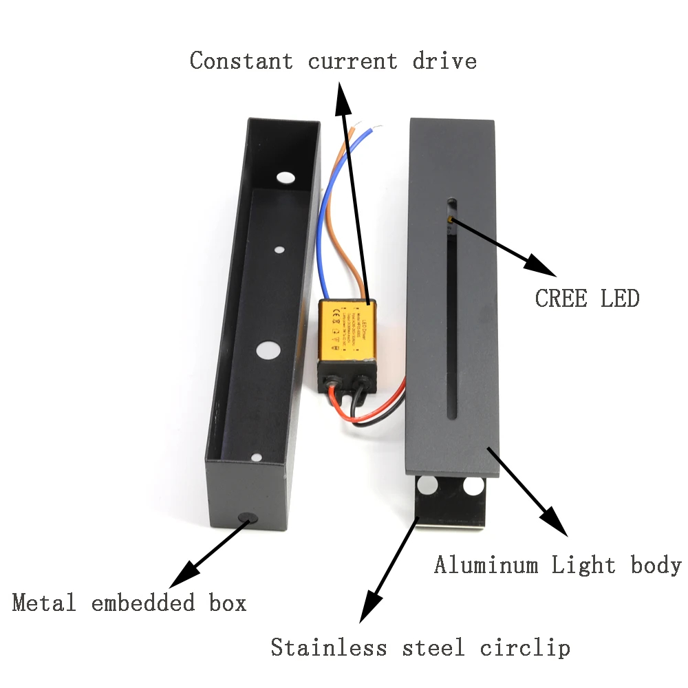 3W Indoor Outdoor LED Wall Lamp Footlight Aluminum Recessed Wall Corner Light Outdoor Corridor Step Stair Light