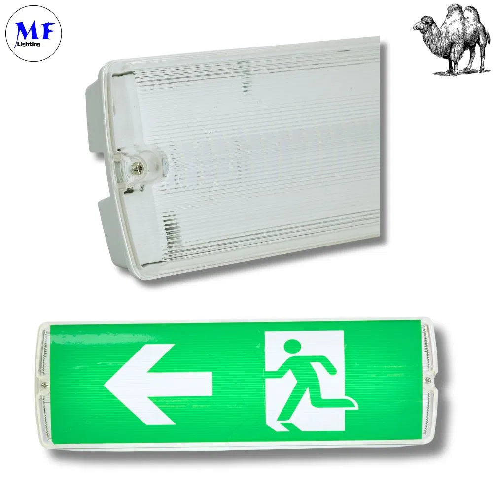 Factory Price IP65 Exit Sign Emergency Light for Hospital Transportation Facilities Tunnels Public Place