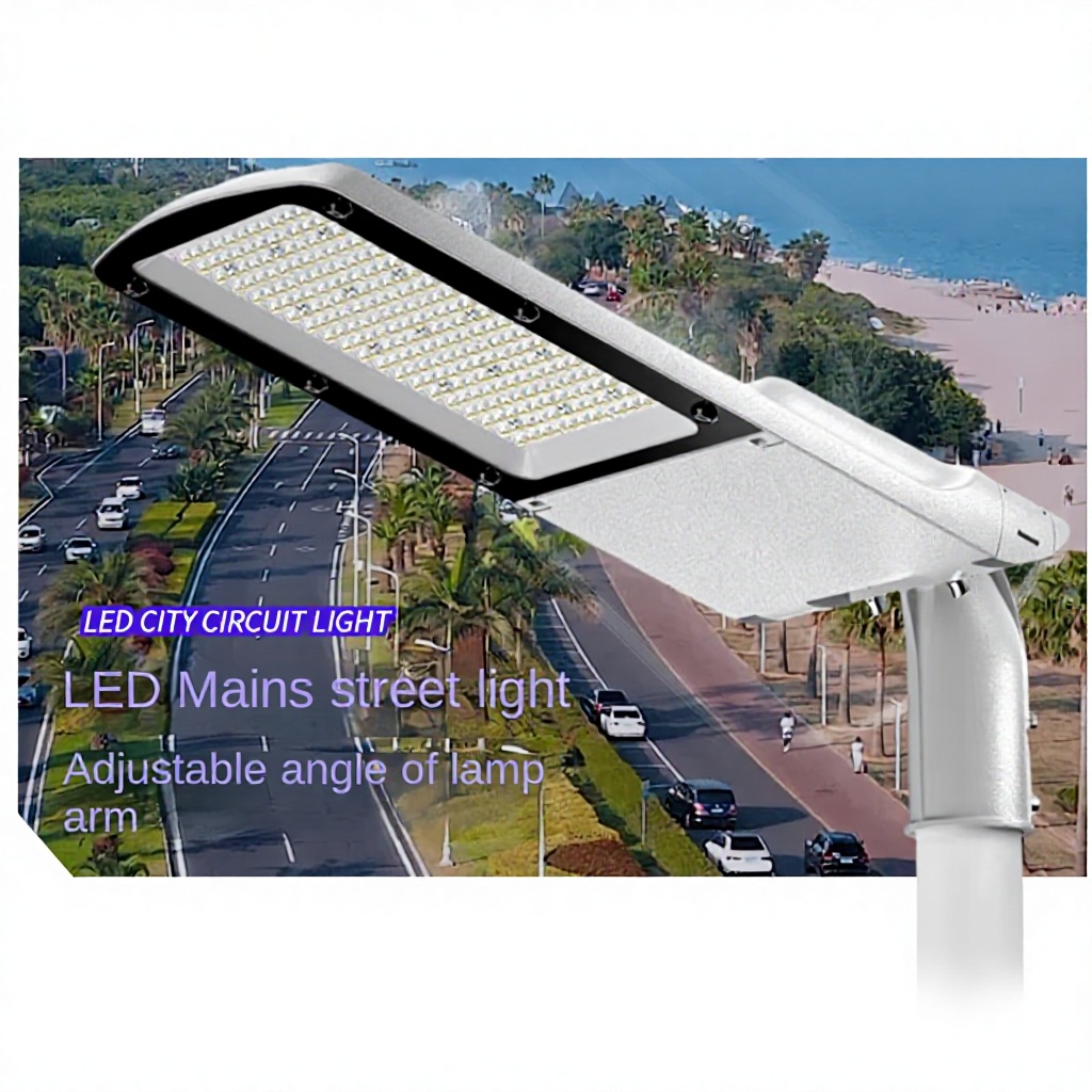 LED IP65 Outdoor Street Light with Adjustable Angle for Municipal Road Construction Metal Body 220V