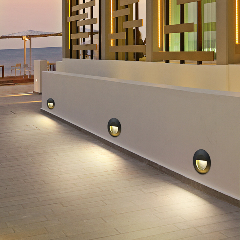 Keehome Waterproof Aluminum Step Light 86 Base Box Embedded LED Corridor Corner Floor Stair Step Outdoor Wall Lamps