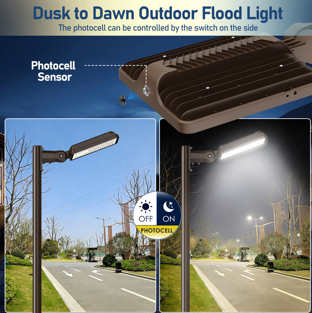 Factory Direct High Quality Parking Lot Light Fixture 300W LED Area Light CCT Selected Adjustable LED Street Light
