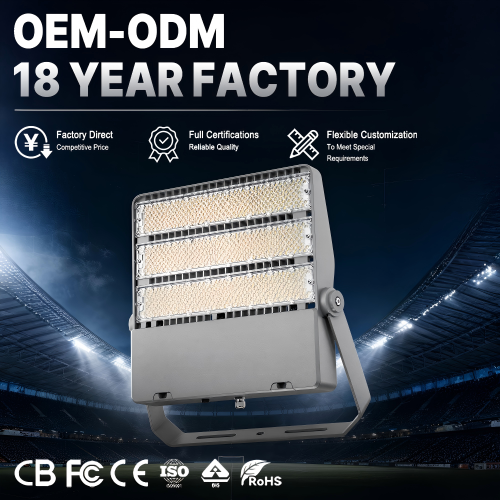 Football Stadium Lighting SMD IP65 AC CE ROHS 5-Year Warranty High Mast 100W-1000W LED Flood Light