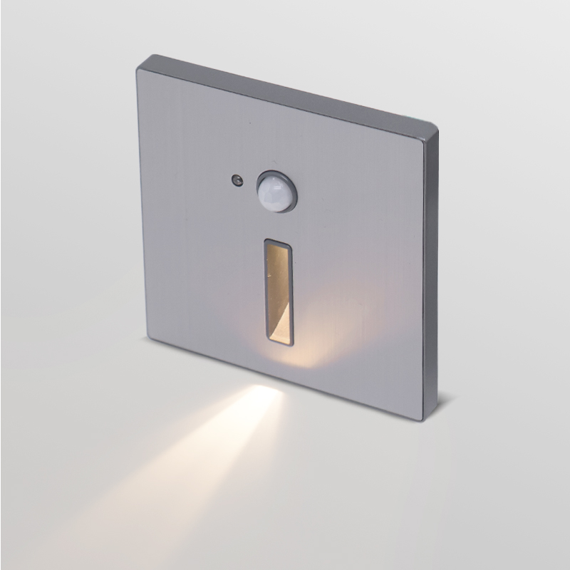 GONSU Automatic Led Stair Lighting Indoor Motion Sensor Step Wall Light Small Square Home Stairs Light