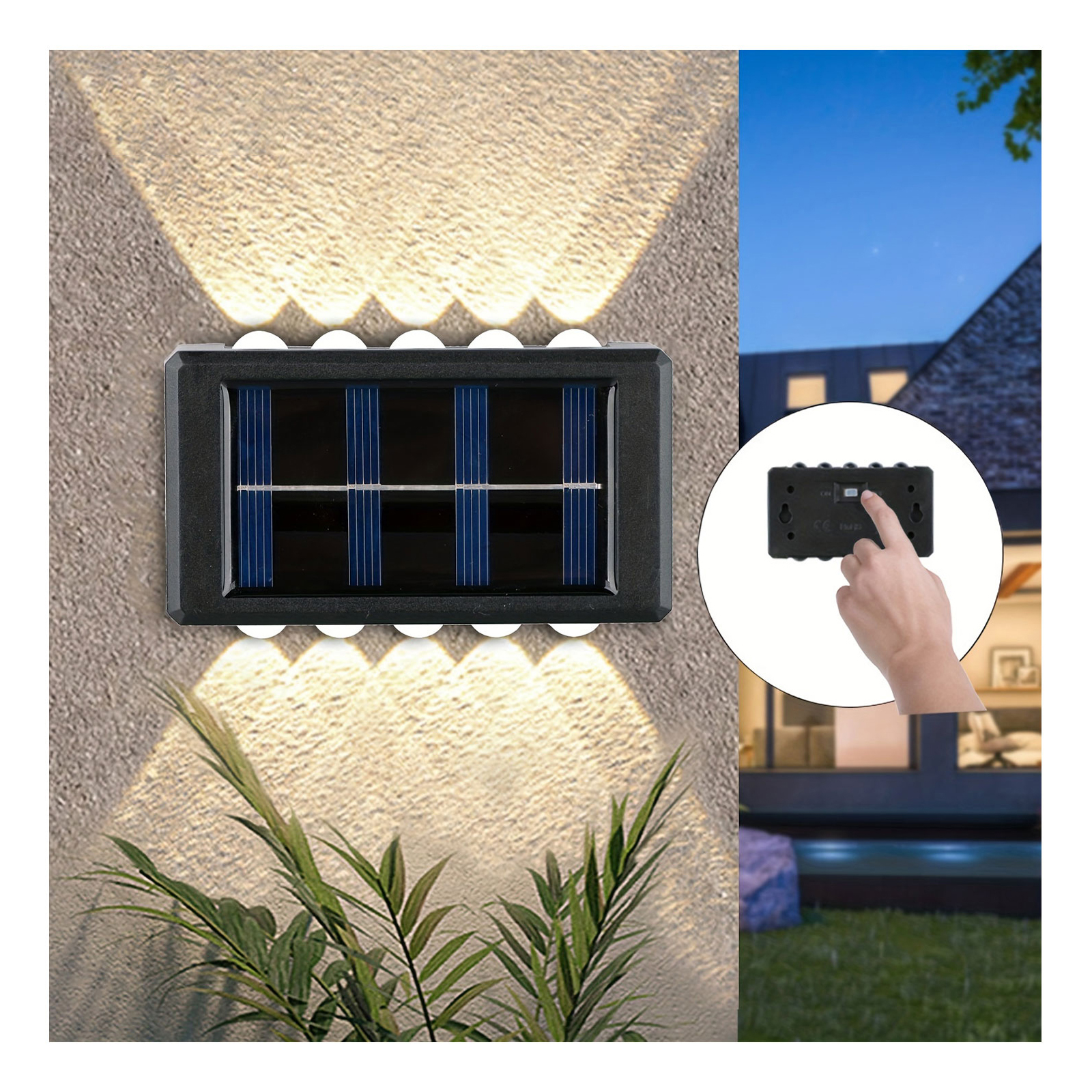 Solar wall light detail