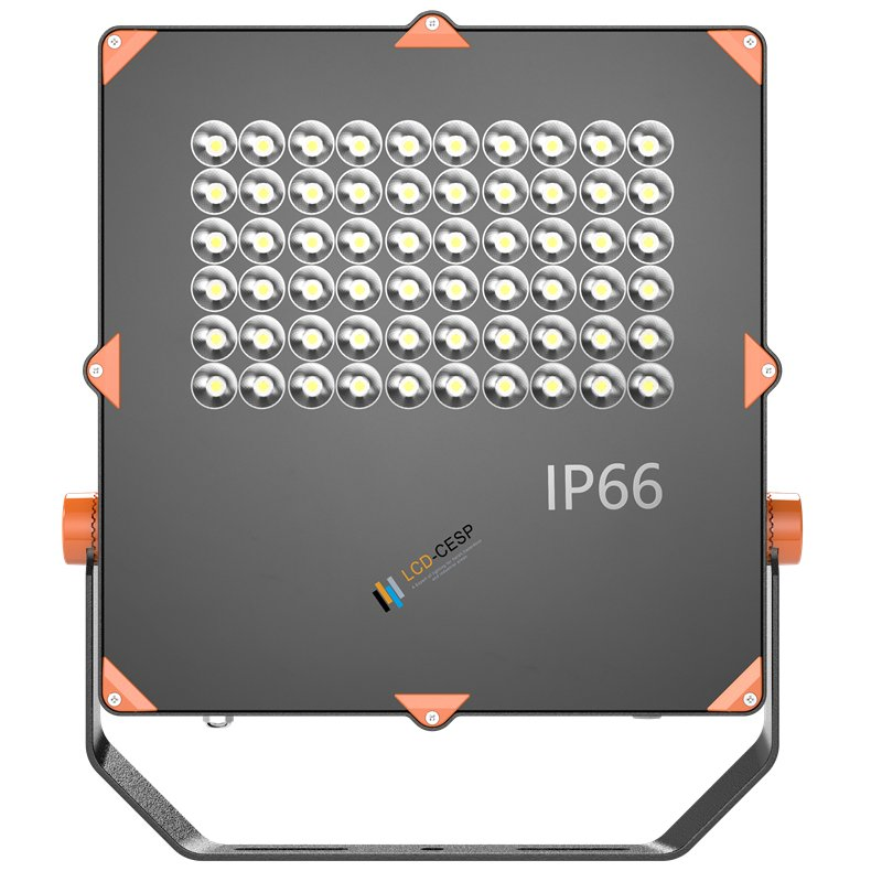 Narrow Beam Angle ADC12 Aluminum Alloy LED Floodlight 100W-800W IP67 IP68 Ik08 120-160lm/W 100-277VAC or 24VDC for Outdoor Garden, Factory, and Wall Lighting