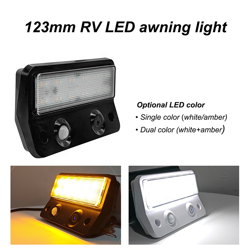 DC24V LED Awning Light for Canopy Truck Dual Color 60 Degree Illumination Angle EMC R10 PIR Touch Switch IP67 Scene Flood Lights