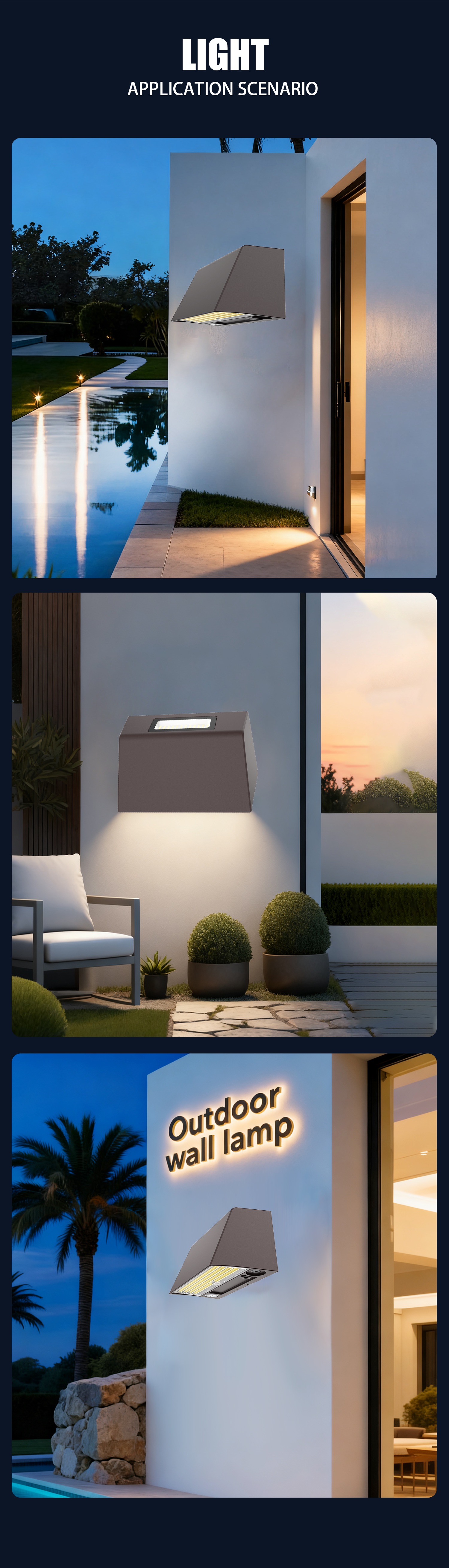 Commercial Wallpack Floodlight DLC Wall Mount LED 30W Exterior Architecture Lighting Remote Control High CRI 95 IP65 Rated