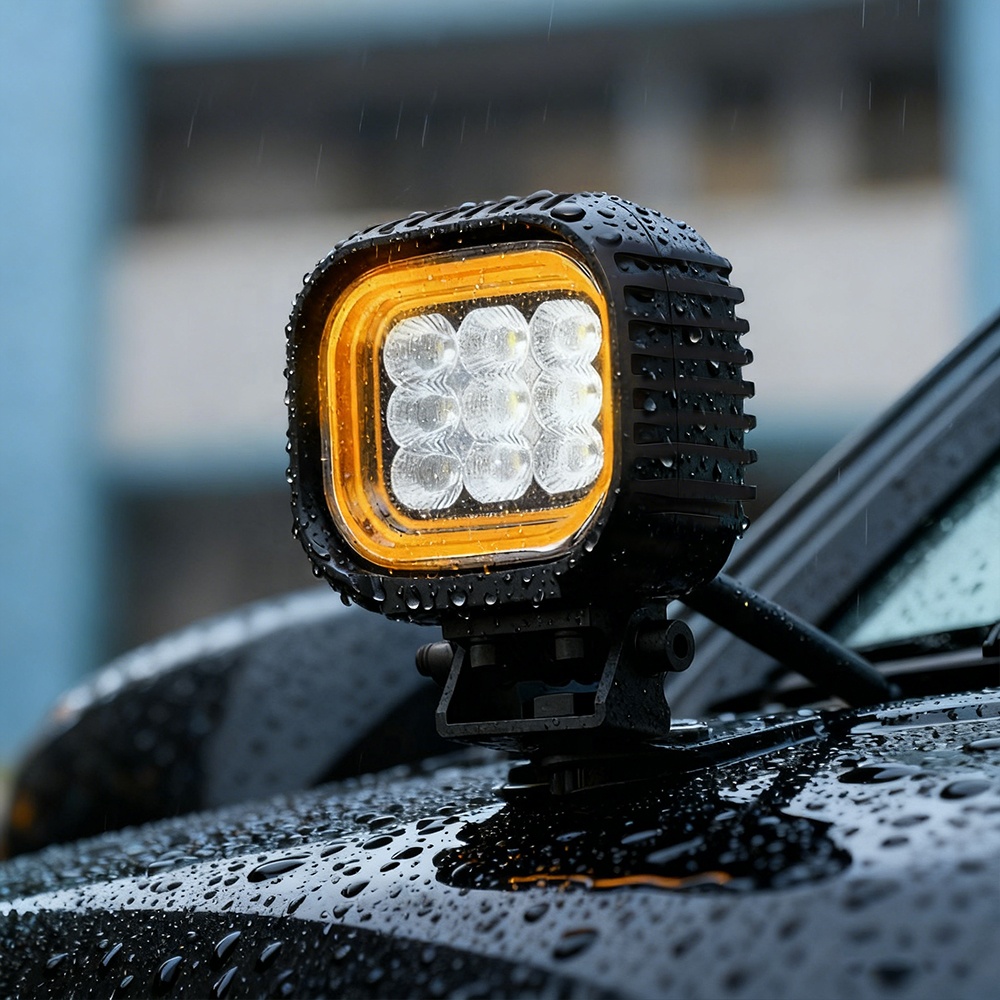 4 Inch Patented LED Pod Work Light Amber DRL Flood Beam Emark 4x4 Offroad LED Driving Fog Light For Offroad Vehicle Truck ATV