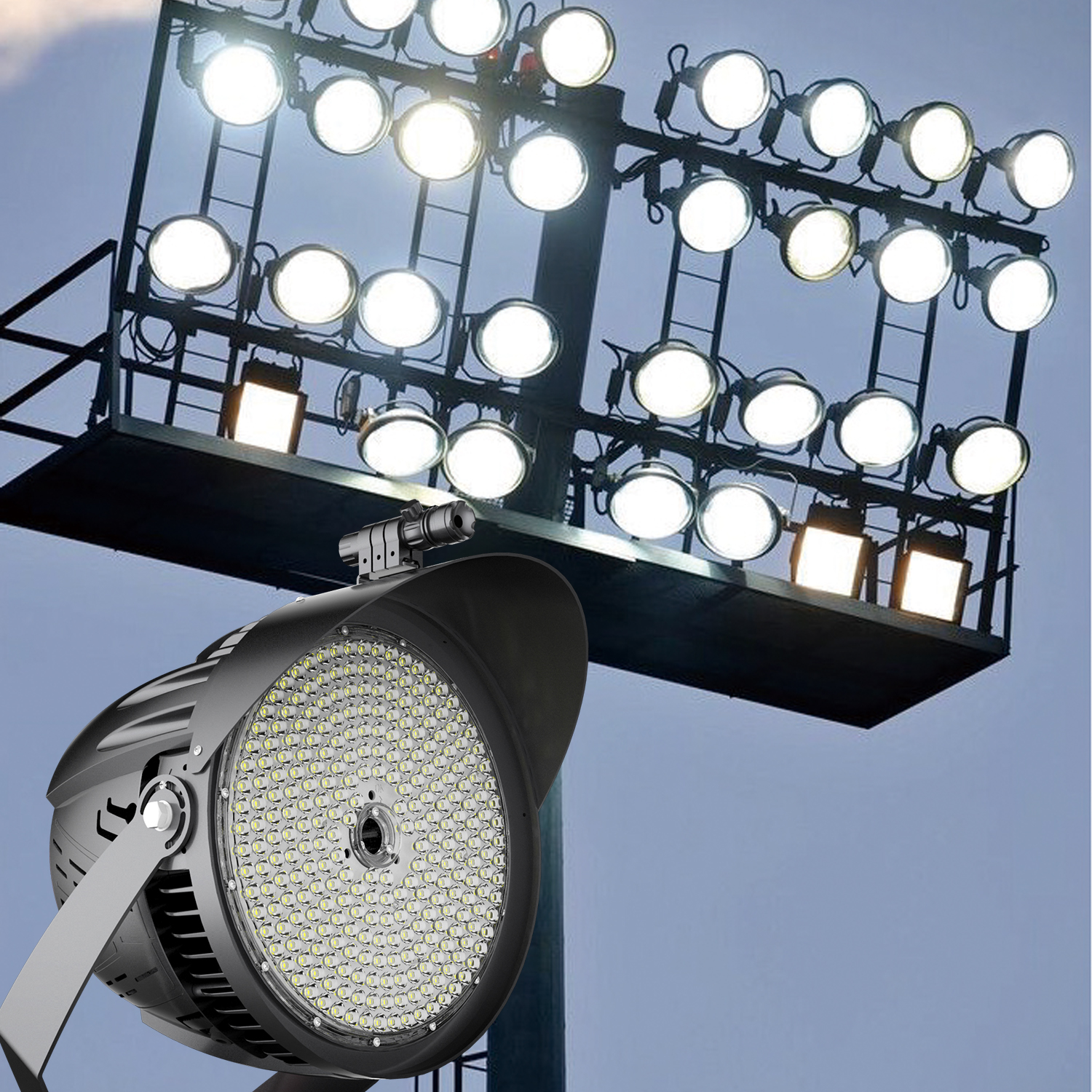 1200W LED Sports Stadium Flood Light 300w 500w 750w 1000w Dali Dmx Rgbw for Sports Stadium Fields Football Airports