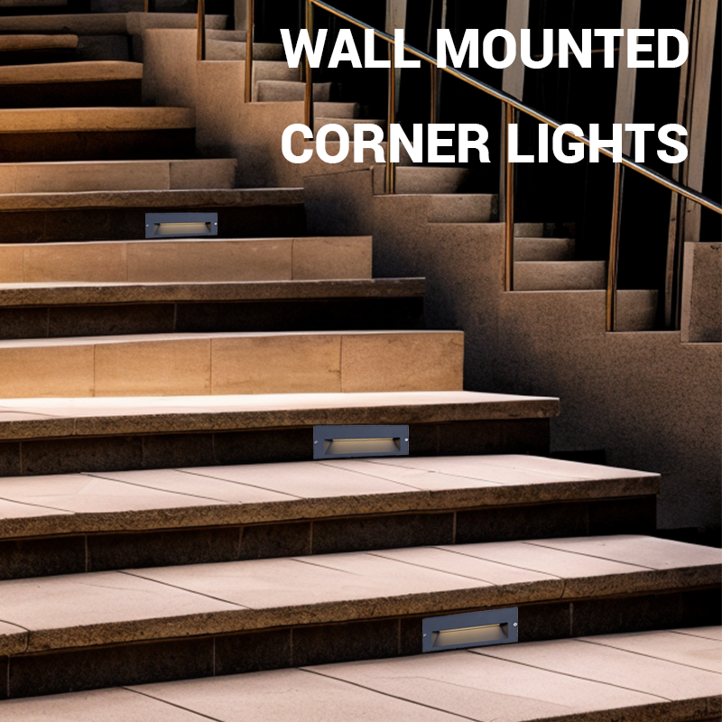 3W Warm LED Stair Step Light Deck Wall Lamp Body with Die-Cast Aluminum Hidden Installation Outdoor Waterproof LED Wall Light