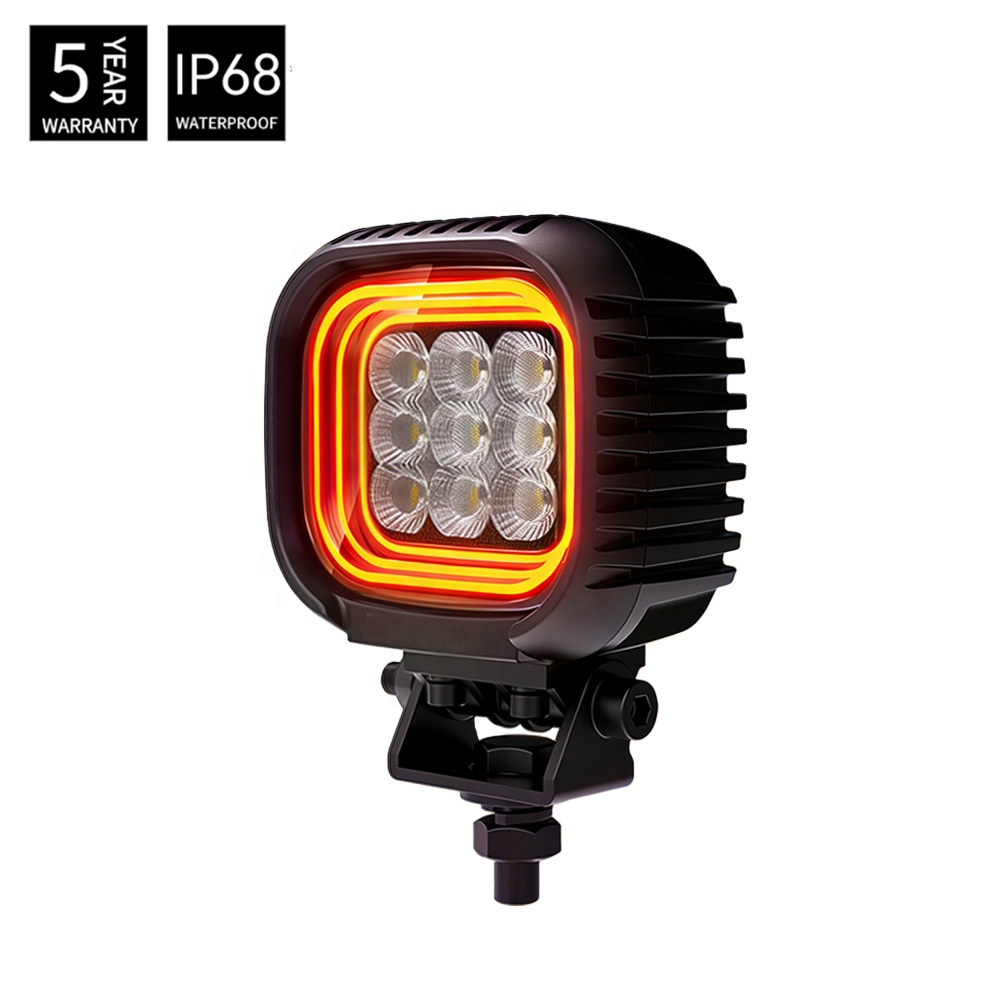 4 Inch Patented LED Pod Work Light Amber DRL Flood Beam Emark 4x4 Offroad LED Driving Fog Light For Offroad Vehicle Truck ATV