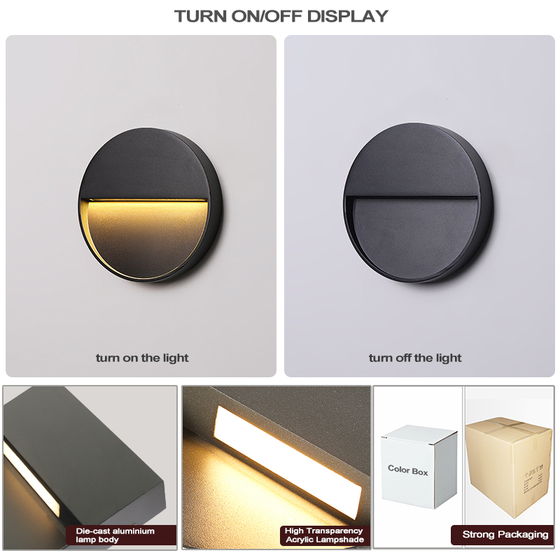 Led Outdoor Garden Wall Foot Stair Wall Lamp Lighting Waterproof Step Light for Corridor Corner