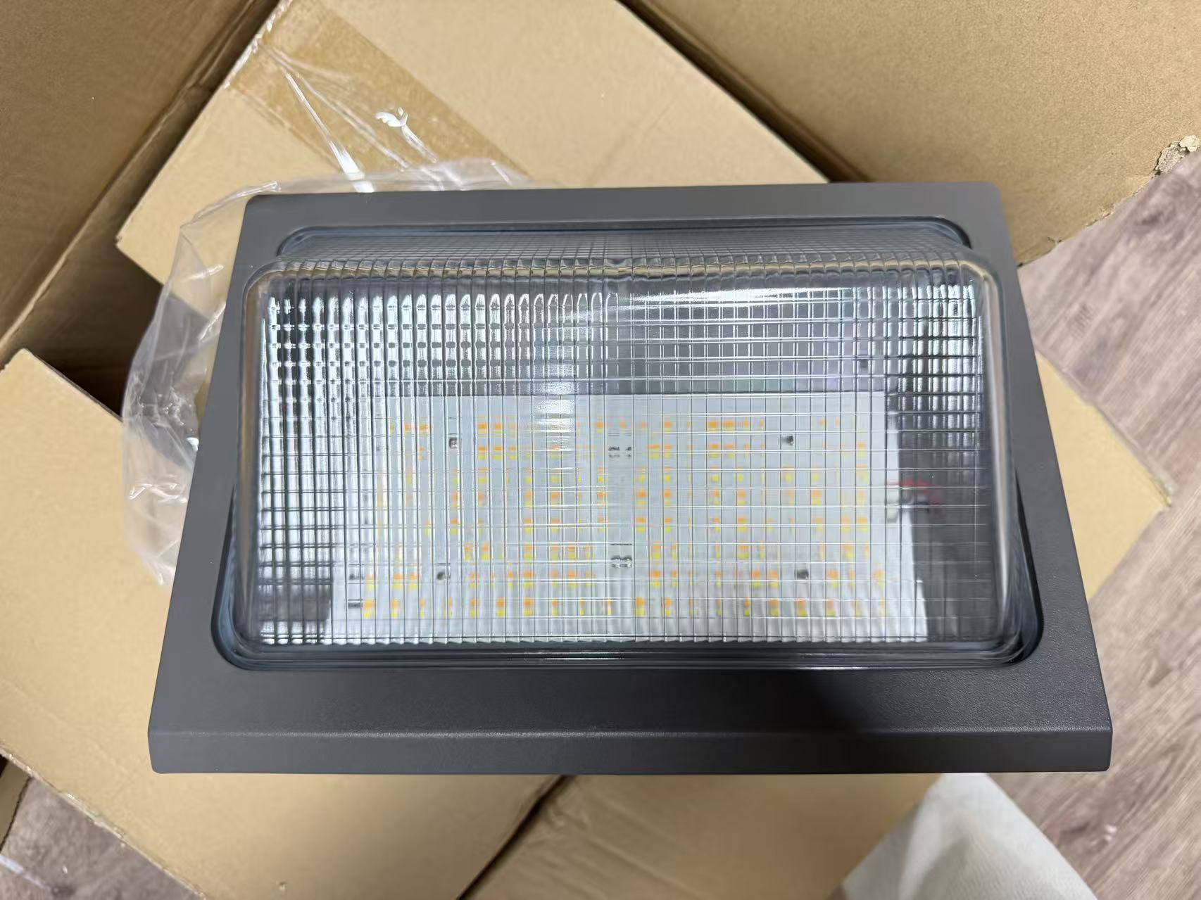 36W Tempered Glass Cover LED Wall Pack Light Warm White Outdoor Wall Lights CCT&amp;Power Adjustable