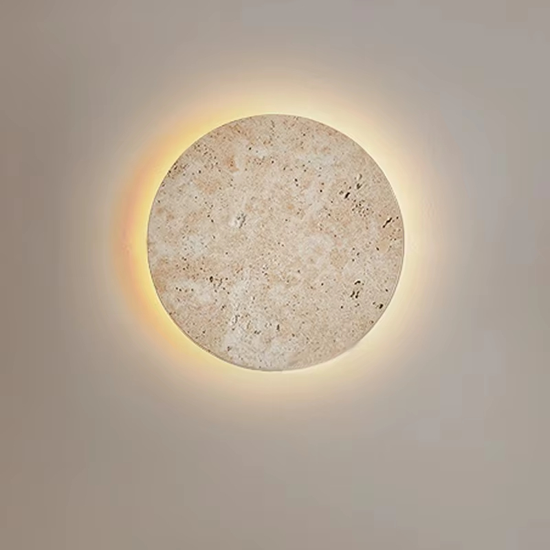 Japanese-style Wabi-sabi Modern Yellow Stone LED Wall Lamp For Bedroom Bedside Guesthouse Hallway Entrance