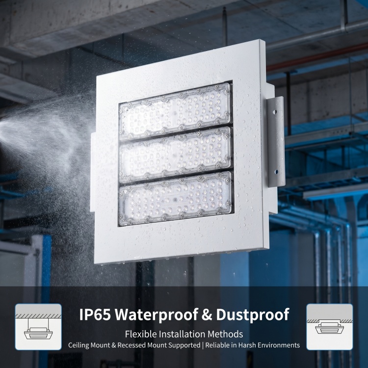 IP65 High Brightness 150W LED Canopy Light for Outdoor Gas Station Parking Lot