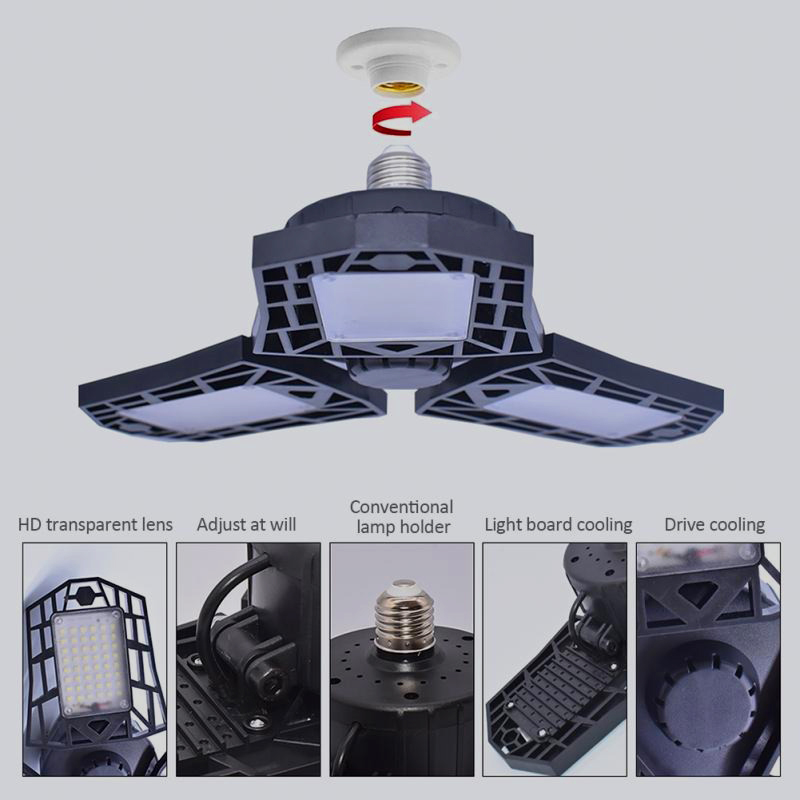 Led Ceiling Fan Light Garage Led Light Led Low Bay Light Warehouse Waterproof IP65 Indoor Outdoor