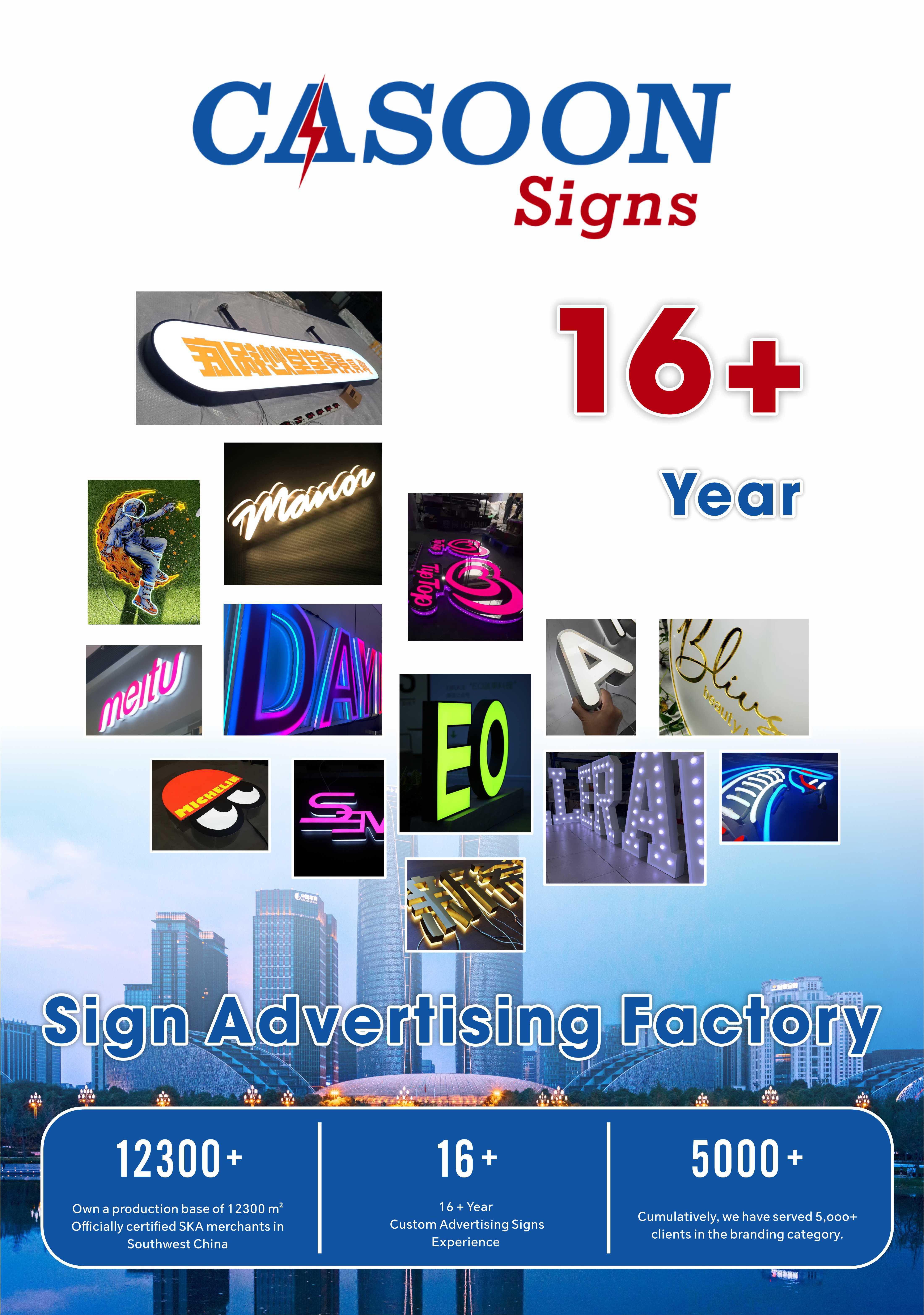 Custom Outdoor Advertising LED Backlit Letter Lights Signage Acrylic Stainless Steel Logo Illuminated Business Alphabet Signs