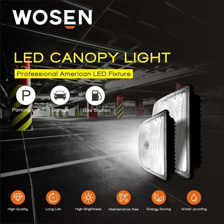 Exquisite Design Ultra-Bright Energy-Saving Waterproof 70W IP65 Outdoor Lighting Gas Station LED Canopy Light ETL/DLC Certified