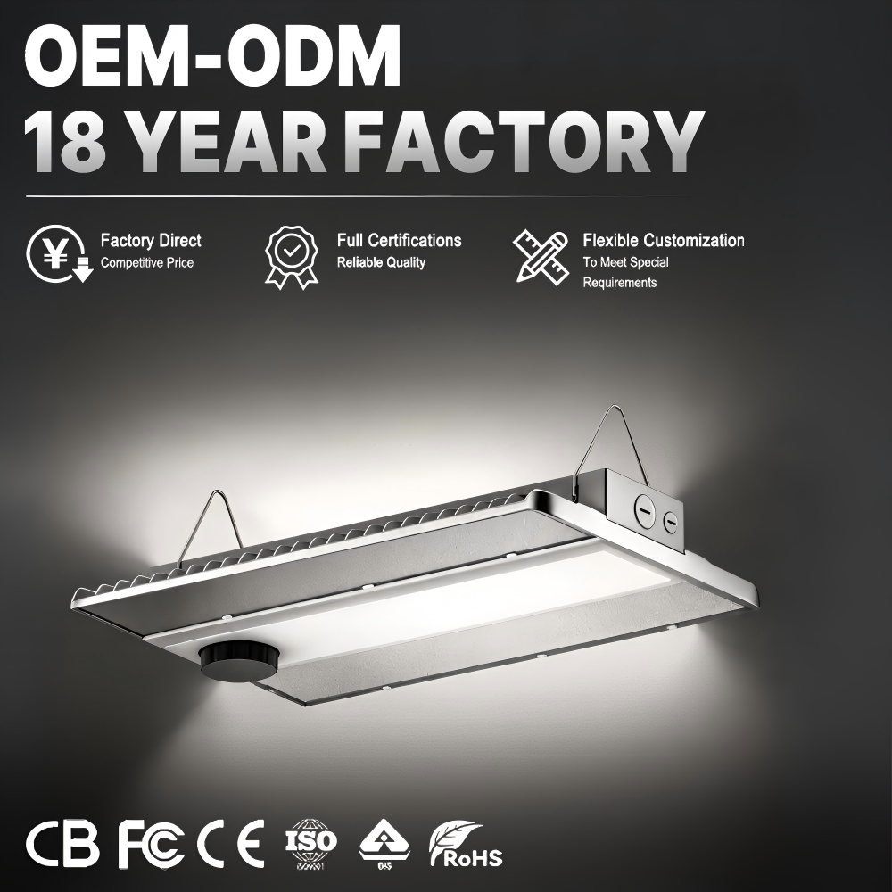 200W Industrial High Bay Light 3000-6500K SMD3030 Chip Aluminum IP54 Sensor 5-Year Warranty Factory Warehouse Workshop