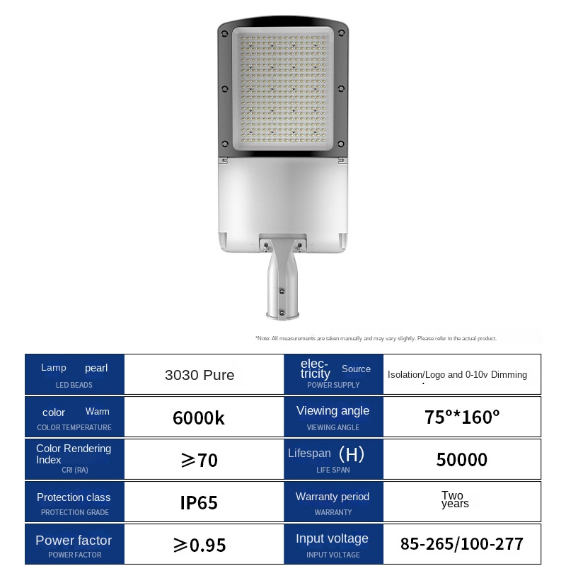 LED IP65 Outdoor Street Light with Adjustable Angle for Municipal Road Construction Metal Body 220V
