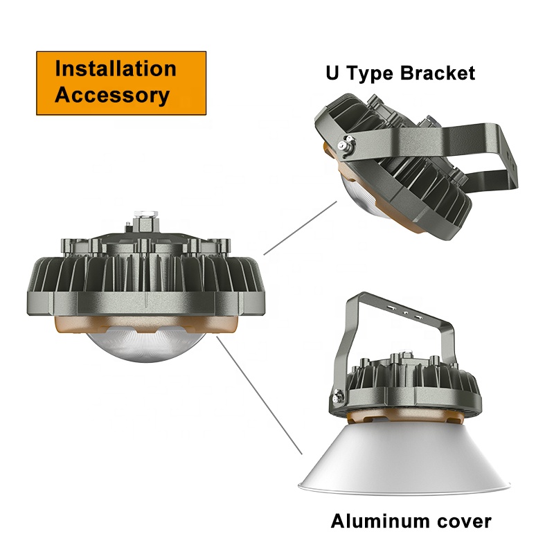 TUV ATEX IECEx 5-Year Warranty IP66 120W-140W LED CRI 80 90 Degree Beam Angle Nema 4X Explosion Proof High Bay Light Lighting