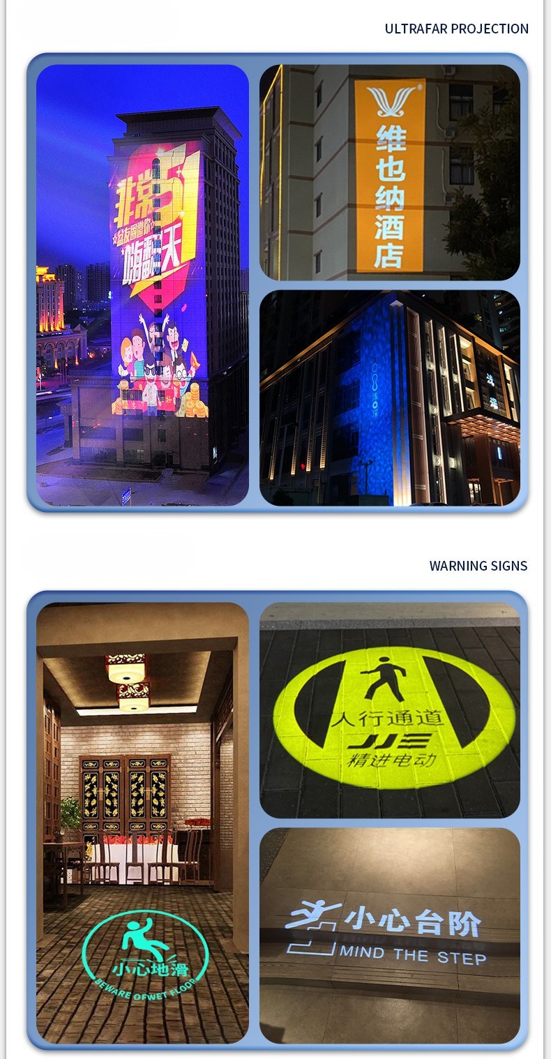 Rotating Waterproof Logo Projector IP65 Gobo Advertising Light 30/40/50/60/80/100/120/150W Outdoor LED With Remote Control
