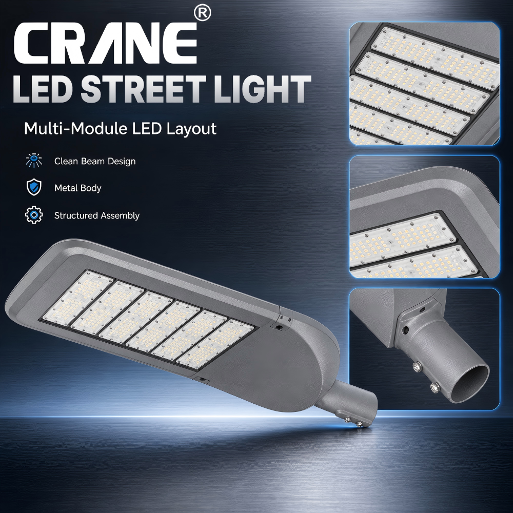 All-in-One Integrated Smart LED Street Light IP65 Rated 5-Year Warranty Multi-Color Temperature (4100K/5000K/6000K)