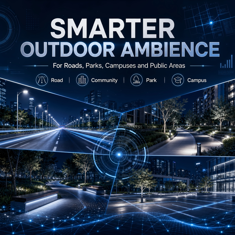 All-in-One Integrated Smart LED Street Light IP65 Rated 5-Year Warranty Multi-Color Temperature (4100K/5000K/6000K)