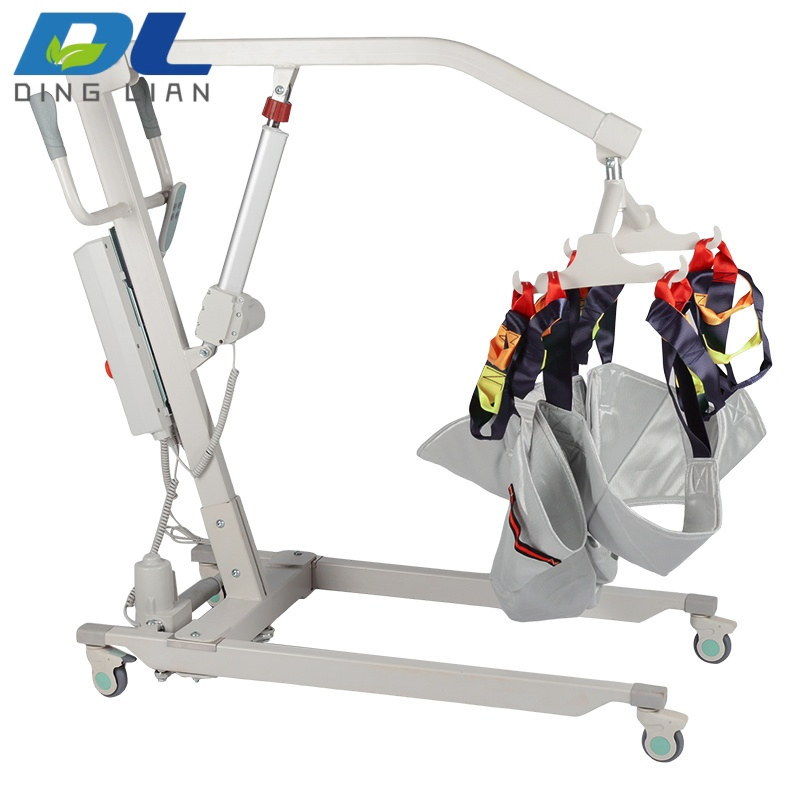 Multi Functional Four Wheel Patient Friendly Medical Equipment Mobile Electric Transfer Lift with Hook