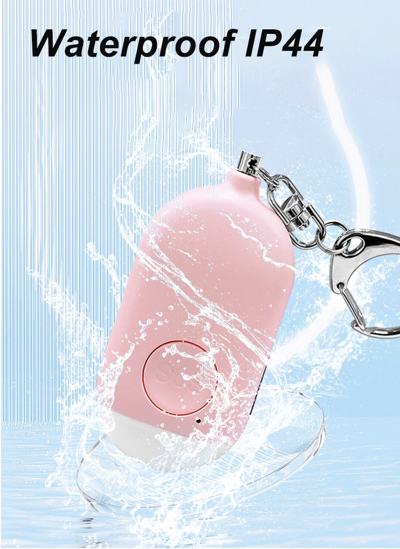 Multicolor Mini Portable Waterproof Rechargeable Personal Alarm with Flashlight 130 dB for Women Emergency Night Running Safety