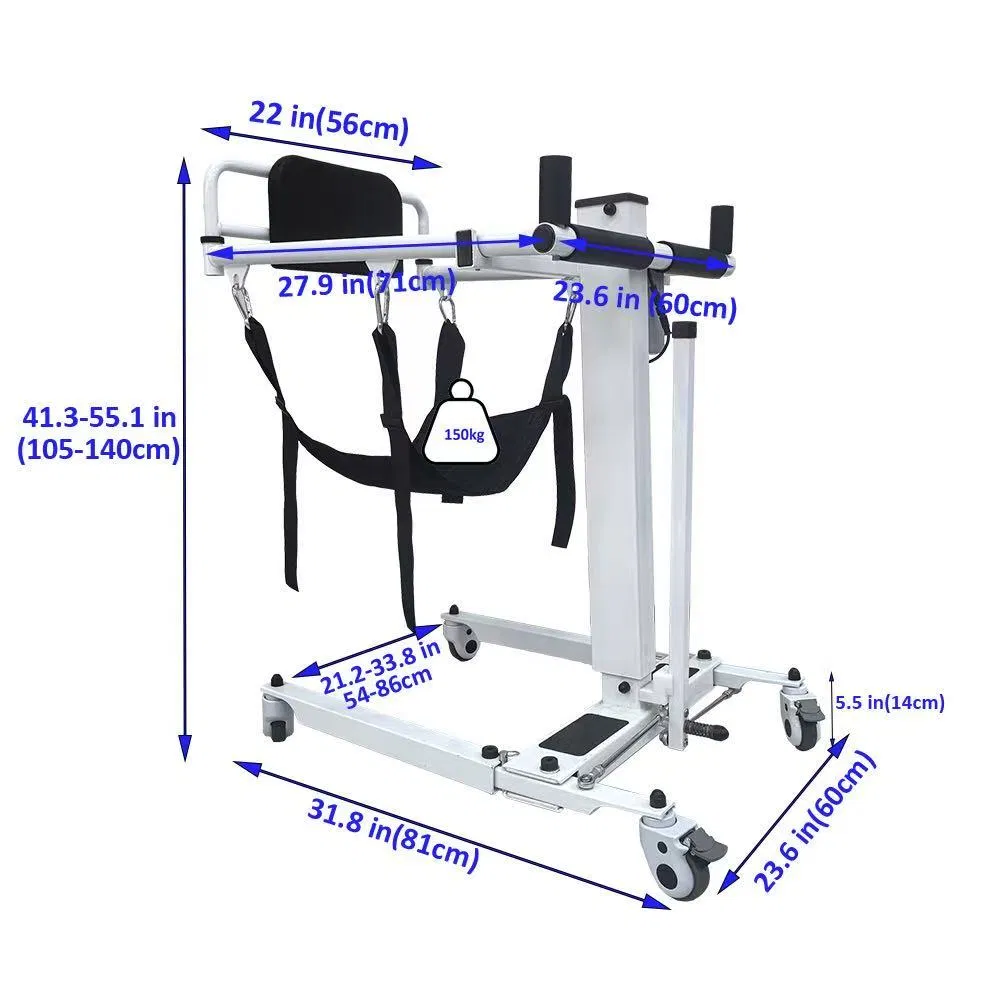Portable Patient Transfer Aid Commode Chair Durable Medical Equipment for Elderly